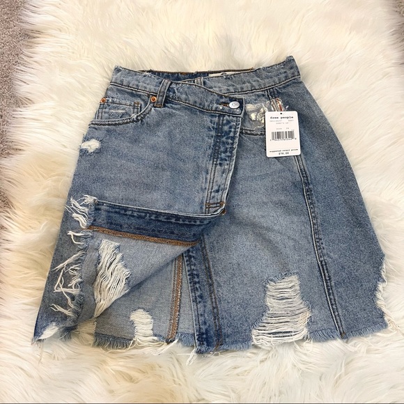 NWT Free People Distressed Skirt - Picture 5 of 10